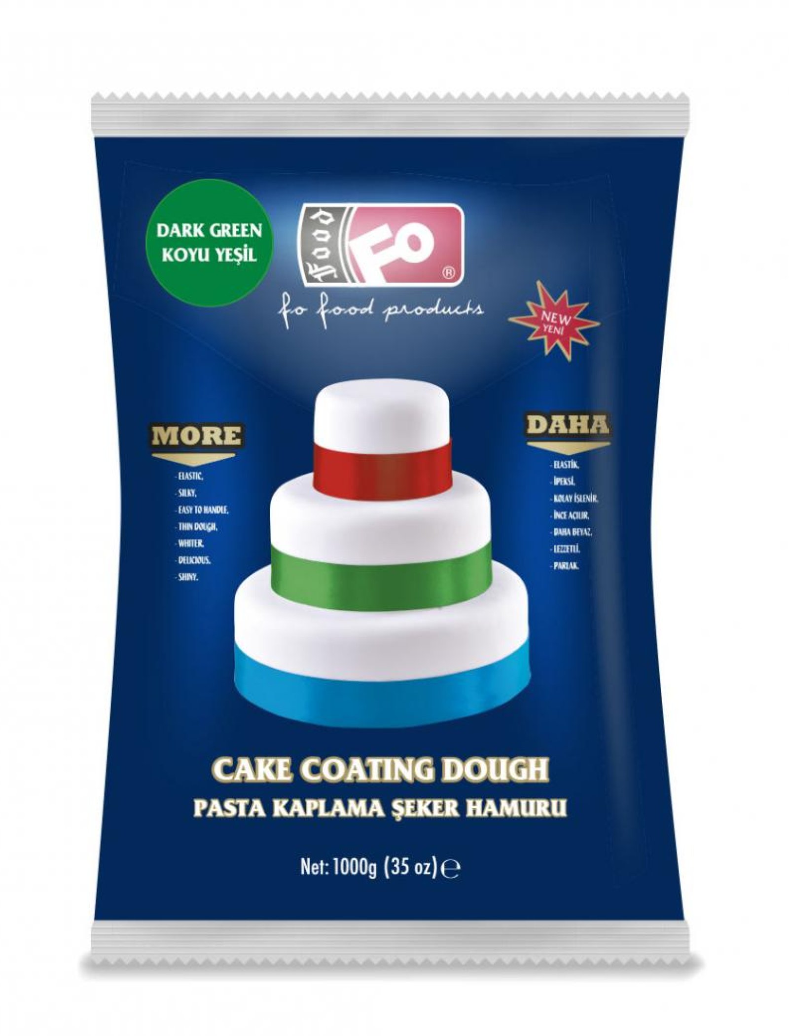 Özmer | FO - Koyu Yeşil Pasta Kaplama Şeker Hamuru 1kg