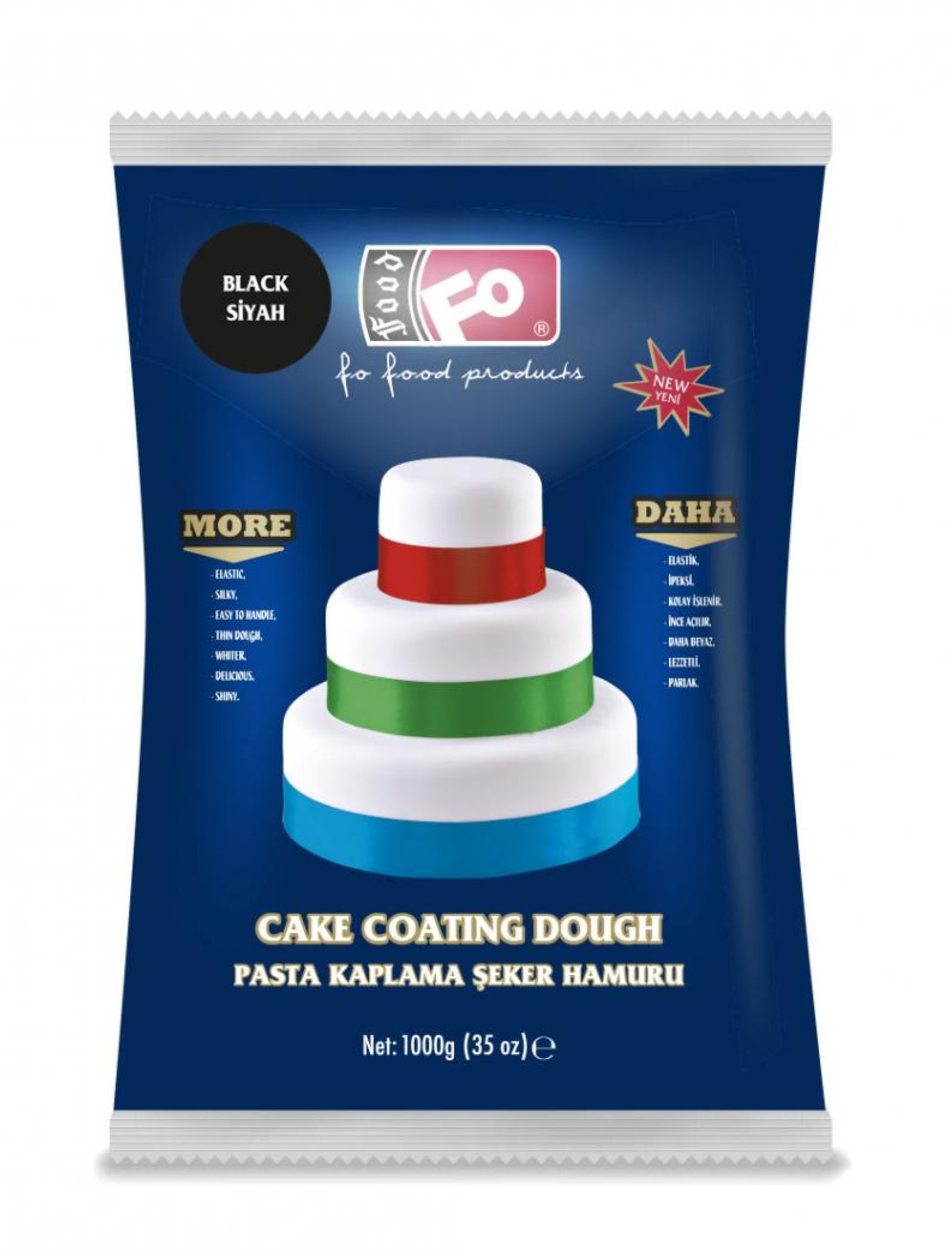 Özmer | FO - Siyah Pasta Kaplama Şeker Hamuru 1kg