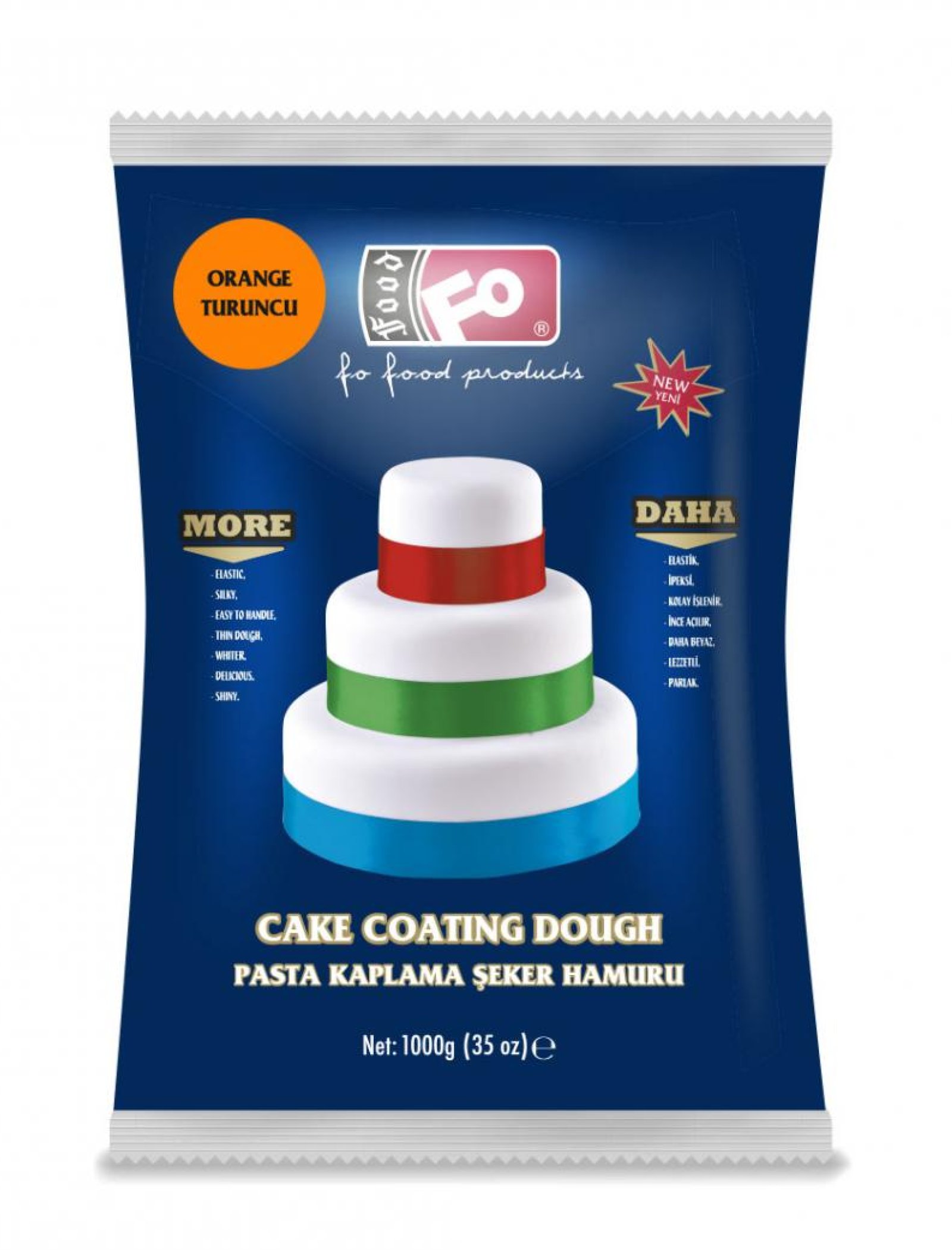 Özmer | FO - Turuncu Pasta Kaplama Şeker Hamuru 1kg
