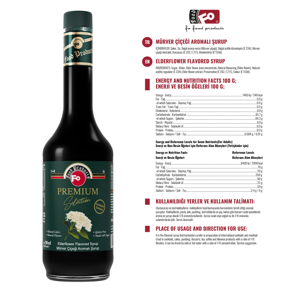 Özmer | Mürver Çiçeği Aromalı Şurup - Premium 700 ml