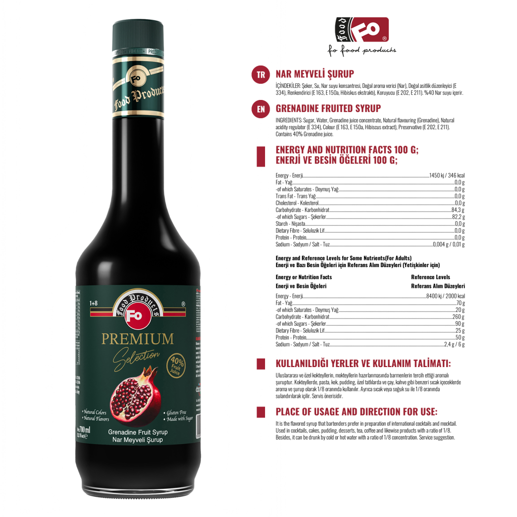 Özmer | Nar Meyveli Şurup - Premium 700 ml