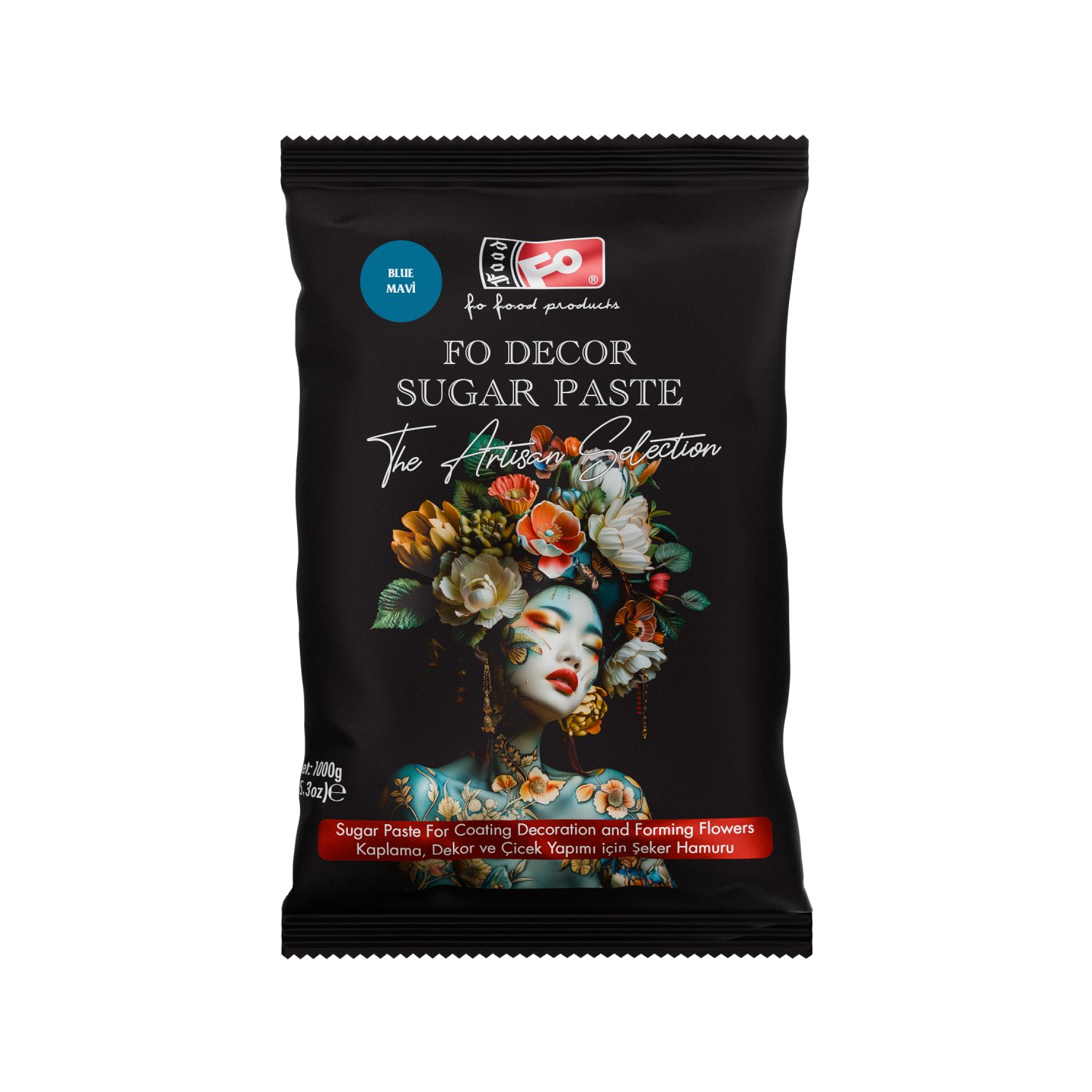 Özmer | FO - Revestimiento de Fodekor Azul, Masa de Azúcar para Decoración y Elaboración de Flores 1 kg