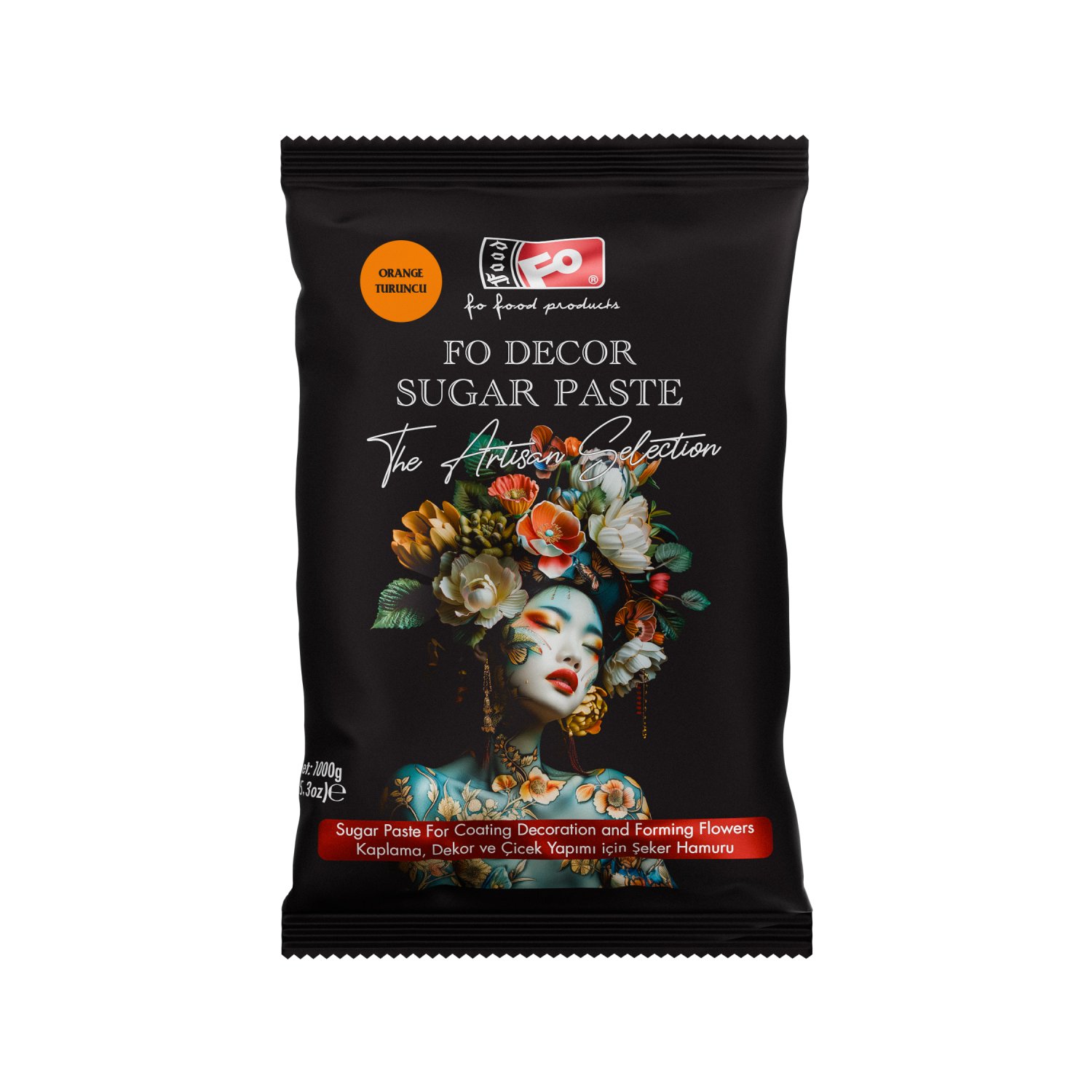 Özmer | FO - Pasta de Azúcar de Naranja para Recubrir, Decorar y Formar Flores 1Kg