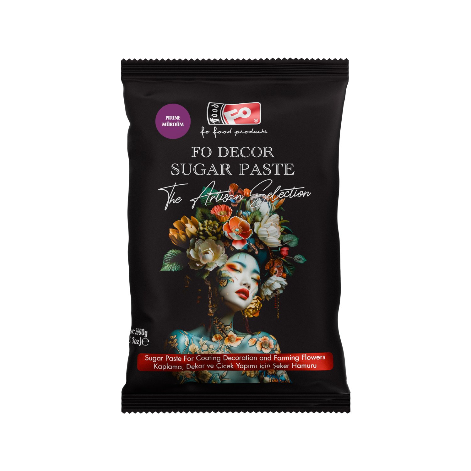 Özmer | FO - Pasta de Azúcar de Ciruela Pasa para Recubrir, Decorar y Formar Flores 1Kg