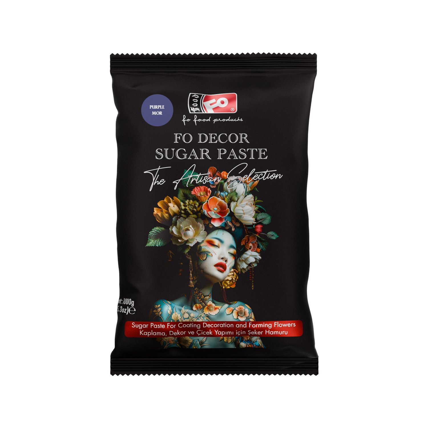 Özmer | FO - Pasta de Azúcar Morada para Recubrir, Decorar y Formar Flores 1Kg