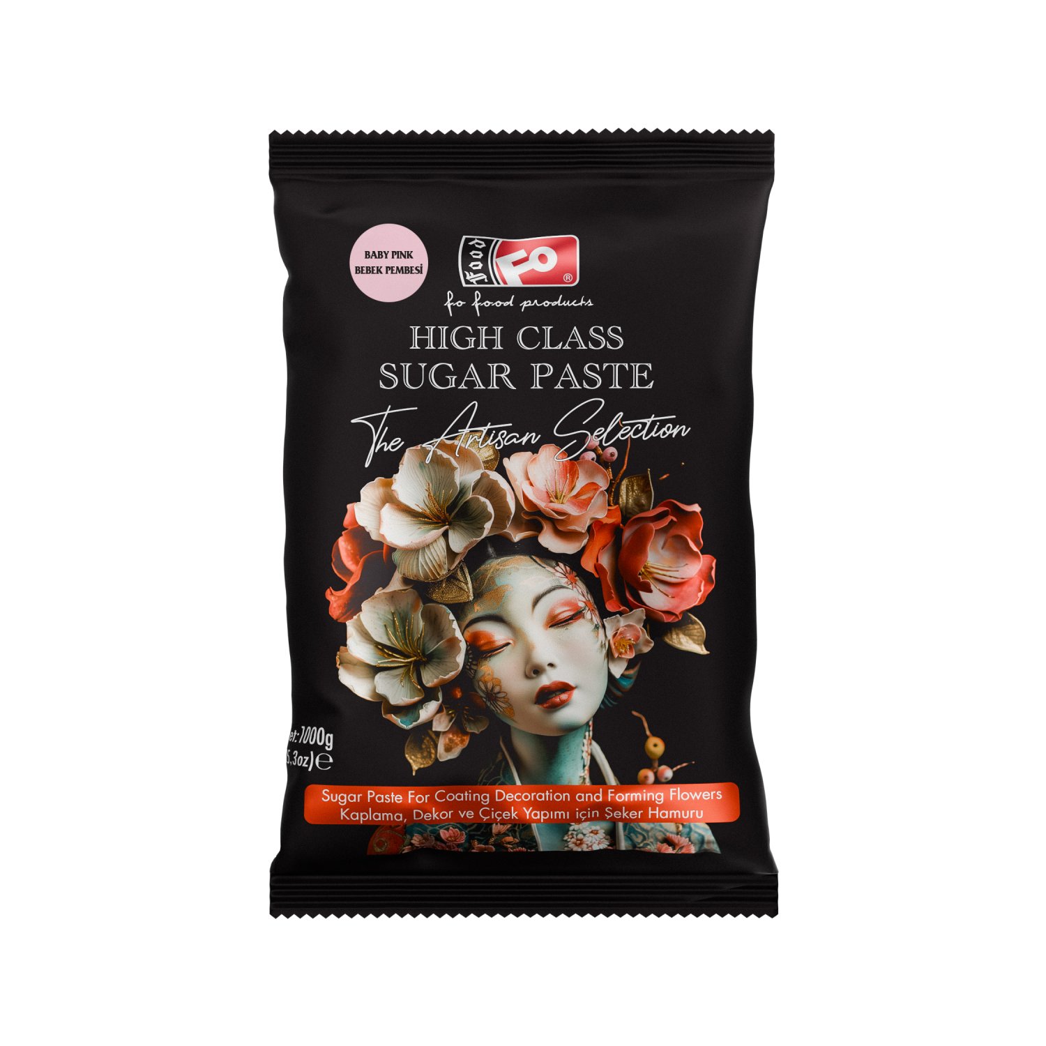 Özmer | FO - Pasta de Azúcar Rosa Bebé de Alta Calidad para Recubrir, Decorar y Formar Flores 1 kg