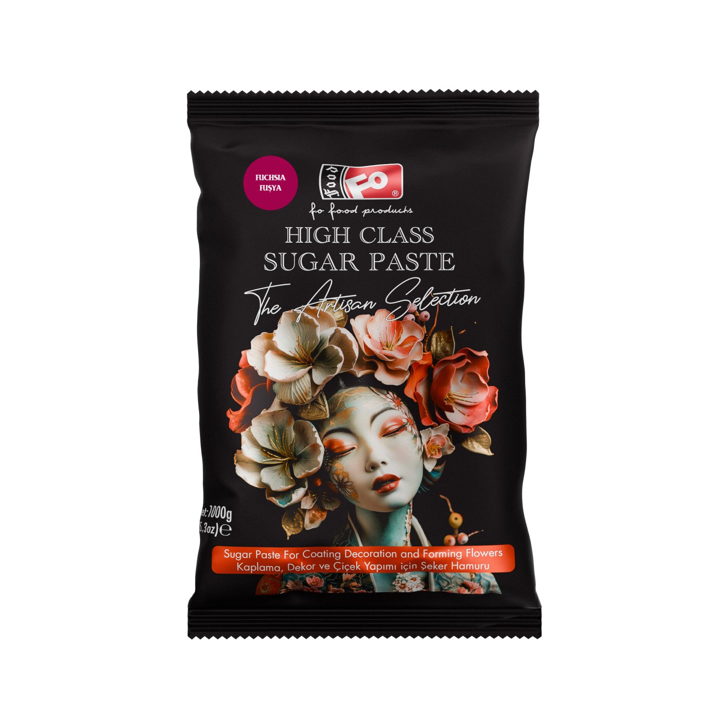 Özmer | FO - Pasta de Azúcar Fucsia de Alta Calidad para Recubrir, Decorar y Formar Flores 1kg