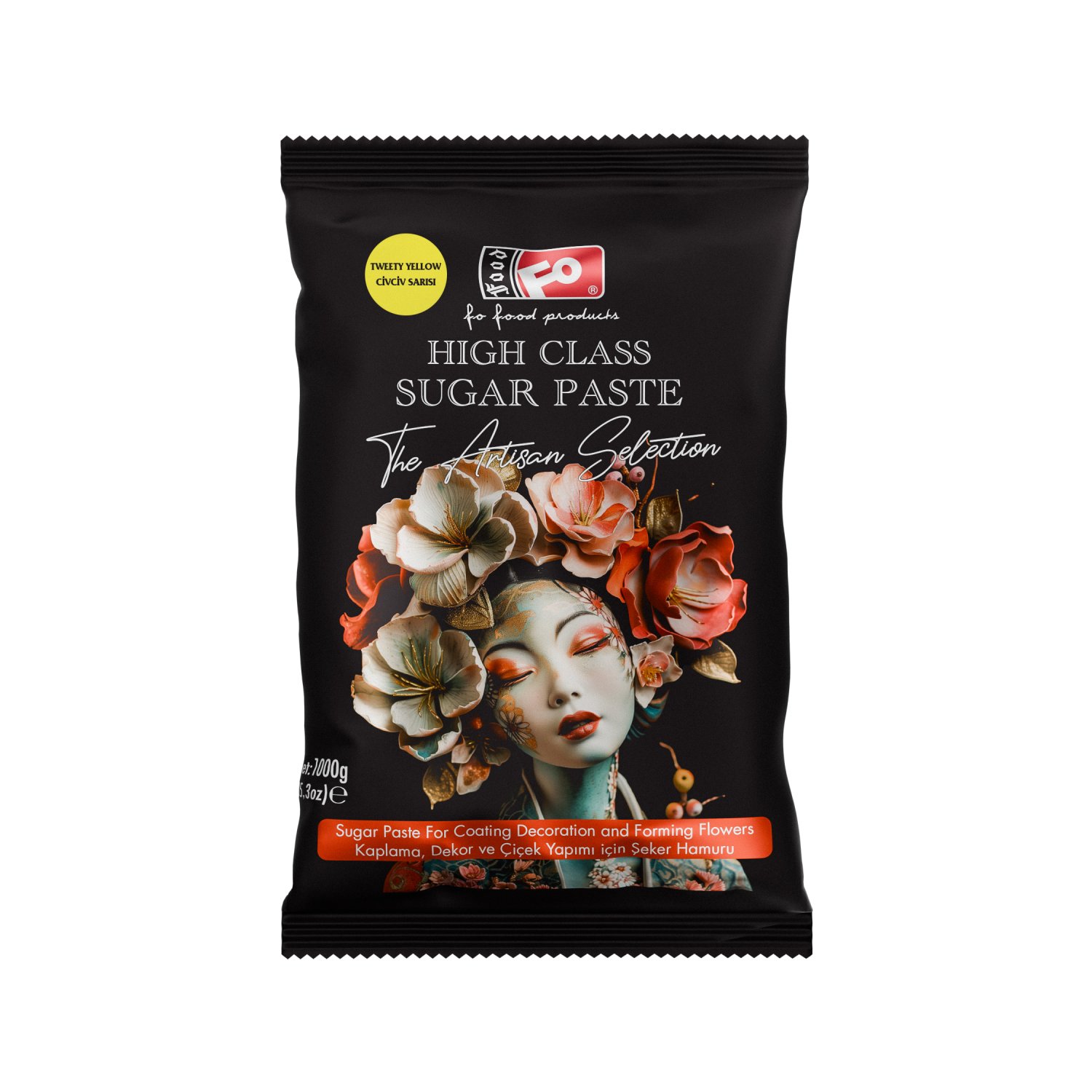 Özmer | FO - Civciv Sarısı High Class Kaplama, Dekor ve Çiçek Yapımı için Şeker Hamuru 1kg