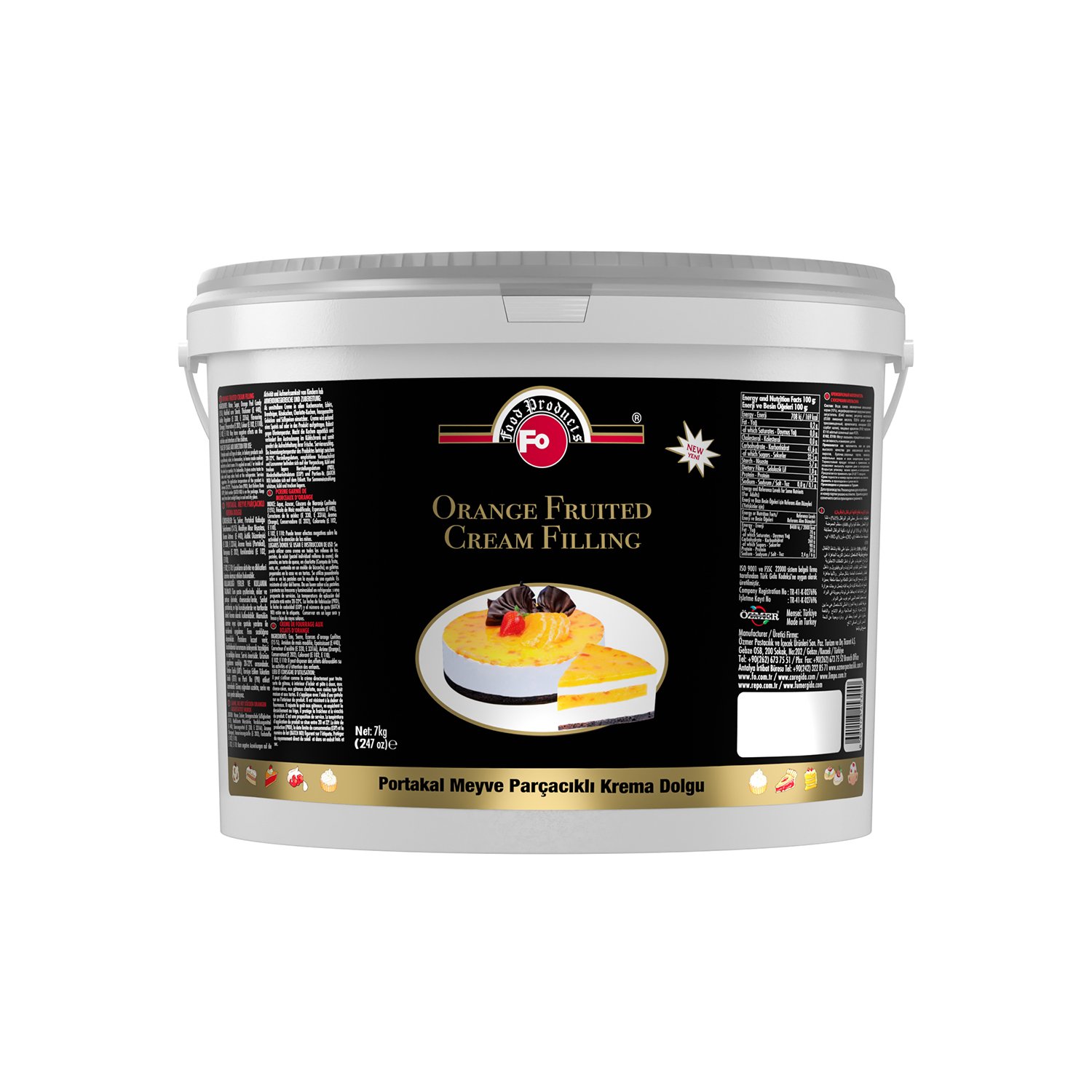 Özmer | FO - Garniture à la Crème de Particules de Fruits Orange 7 kg