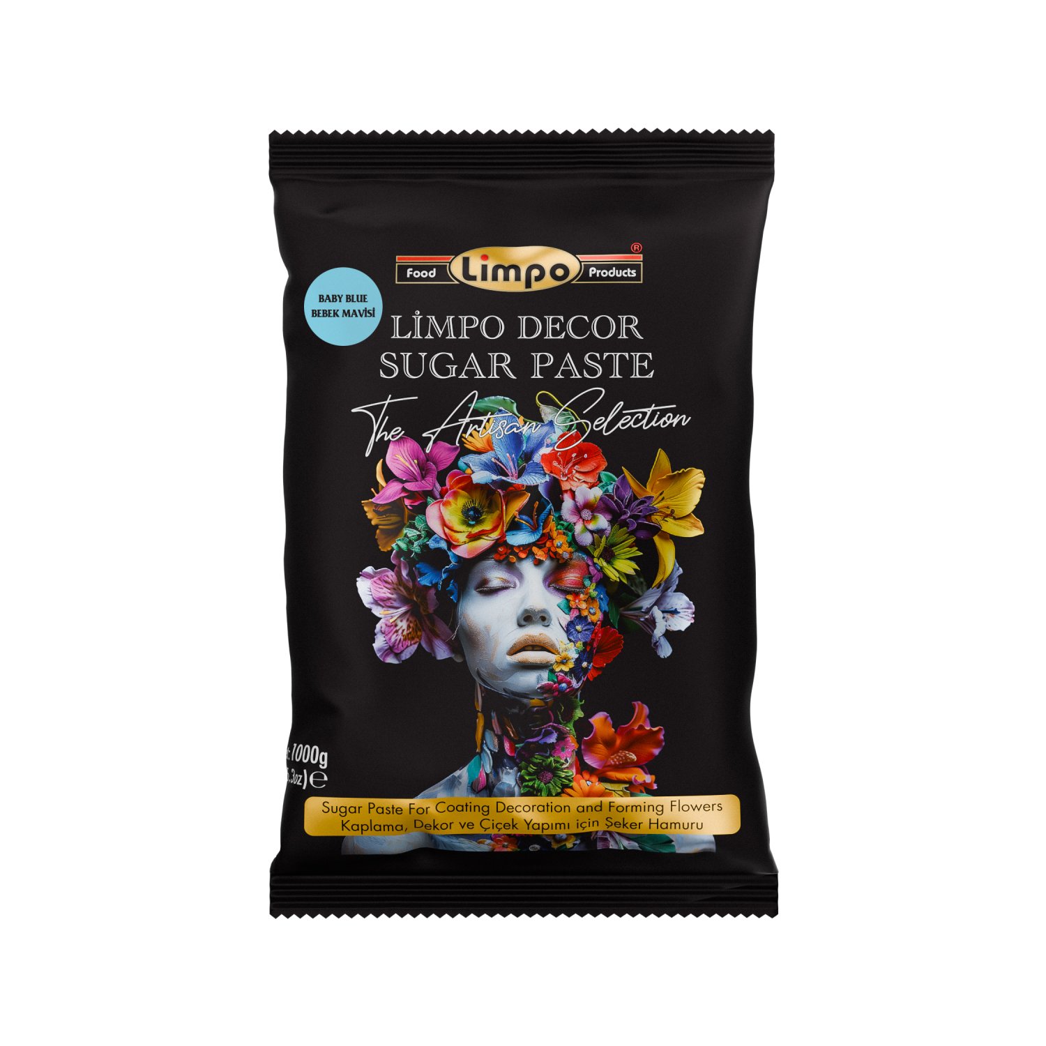 Özmer | LİMPO - Bebek Mavisi Kaplama, Dekor ve Çiçek Yapımı için Şeker Hamuru 1 kg