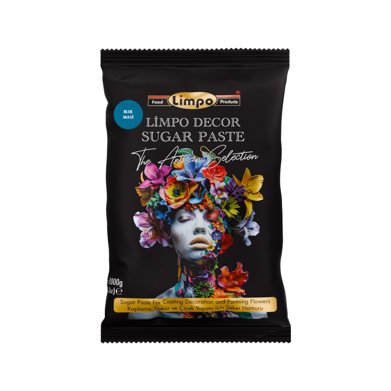 Özmer | LİMPO - Mavi Kaplama, Dekor ve Çiçek Yapımı için Şeker Hamuru 1 kg