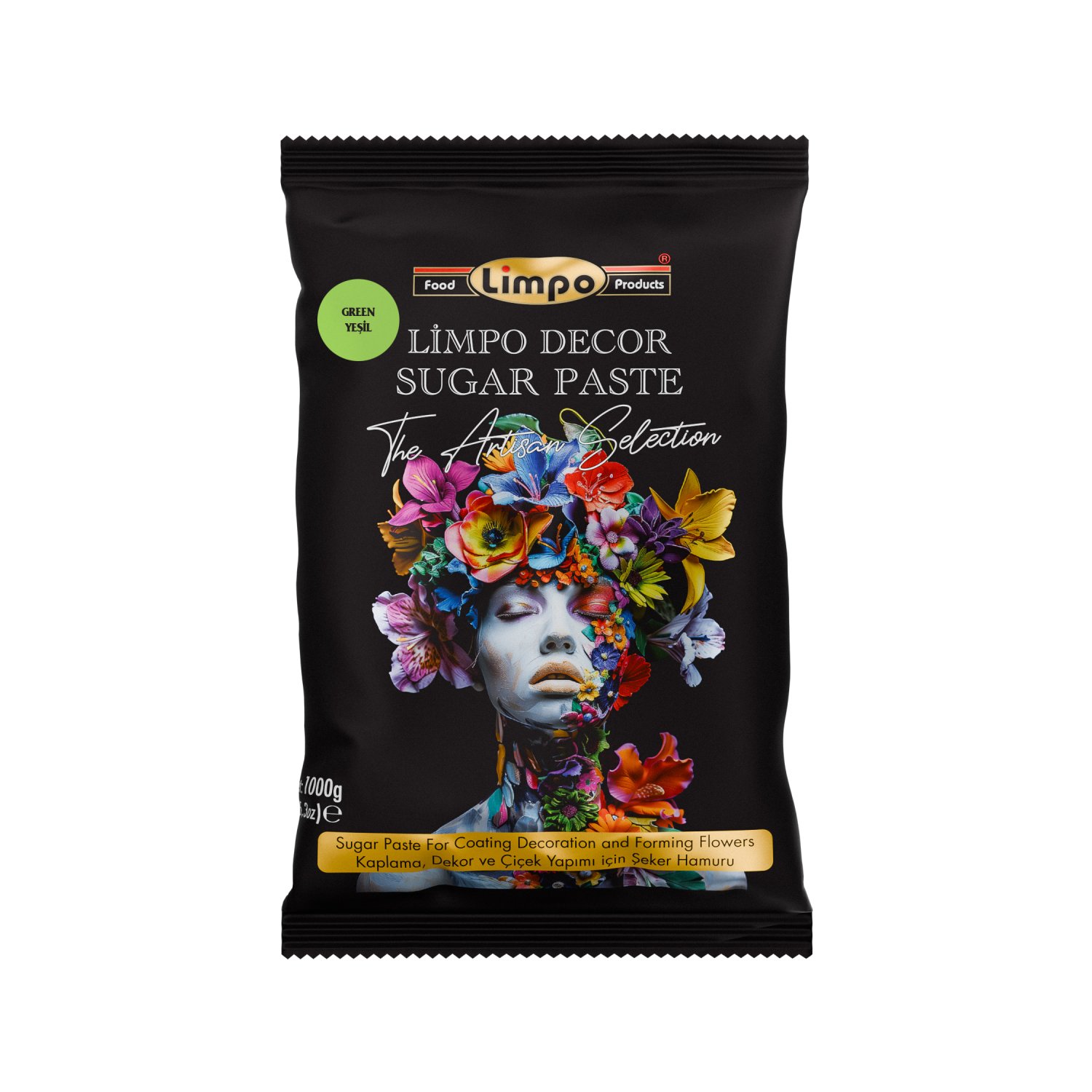 Özmer | LİMPO - Yeşil Kaplama, Dekor ve Çiçek Yapımı için Şeker Hamuru 1 kg