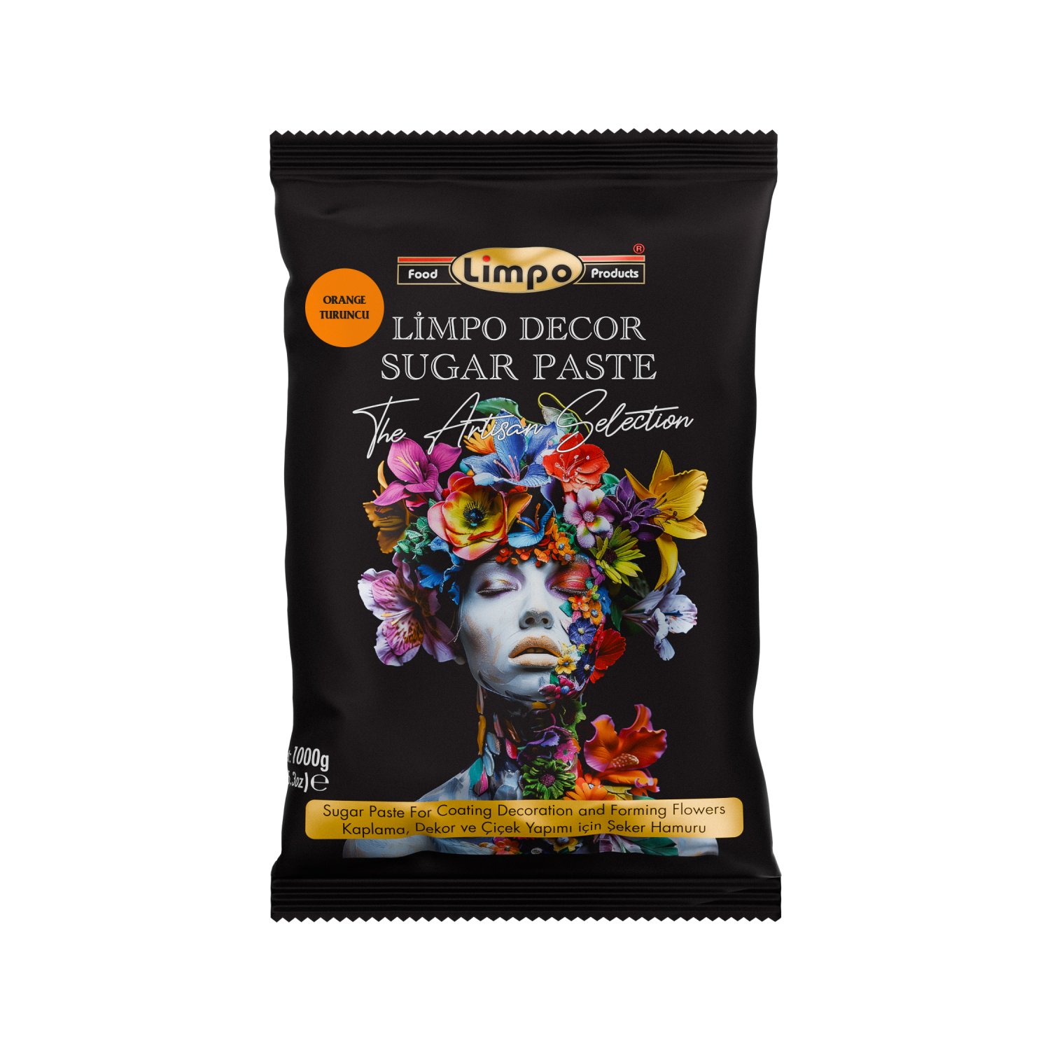 Özmer | LİMPO - Turuncu Kaplama, Dekor ve Çiçek Yapımı için Şeker Hamuru 1 kg