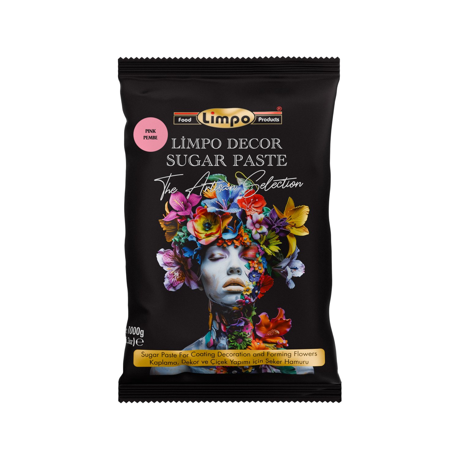 Özmer | LİMPO - Pembe Kaplama, Dekor ve Çiçek Yapımı için Şeker Hamuru 1 kg