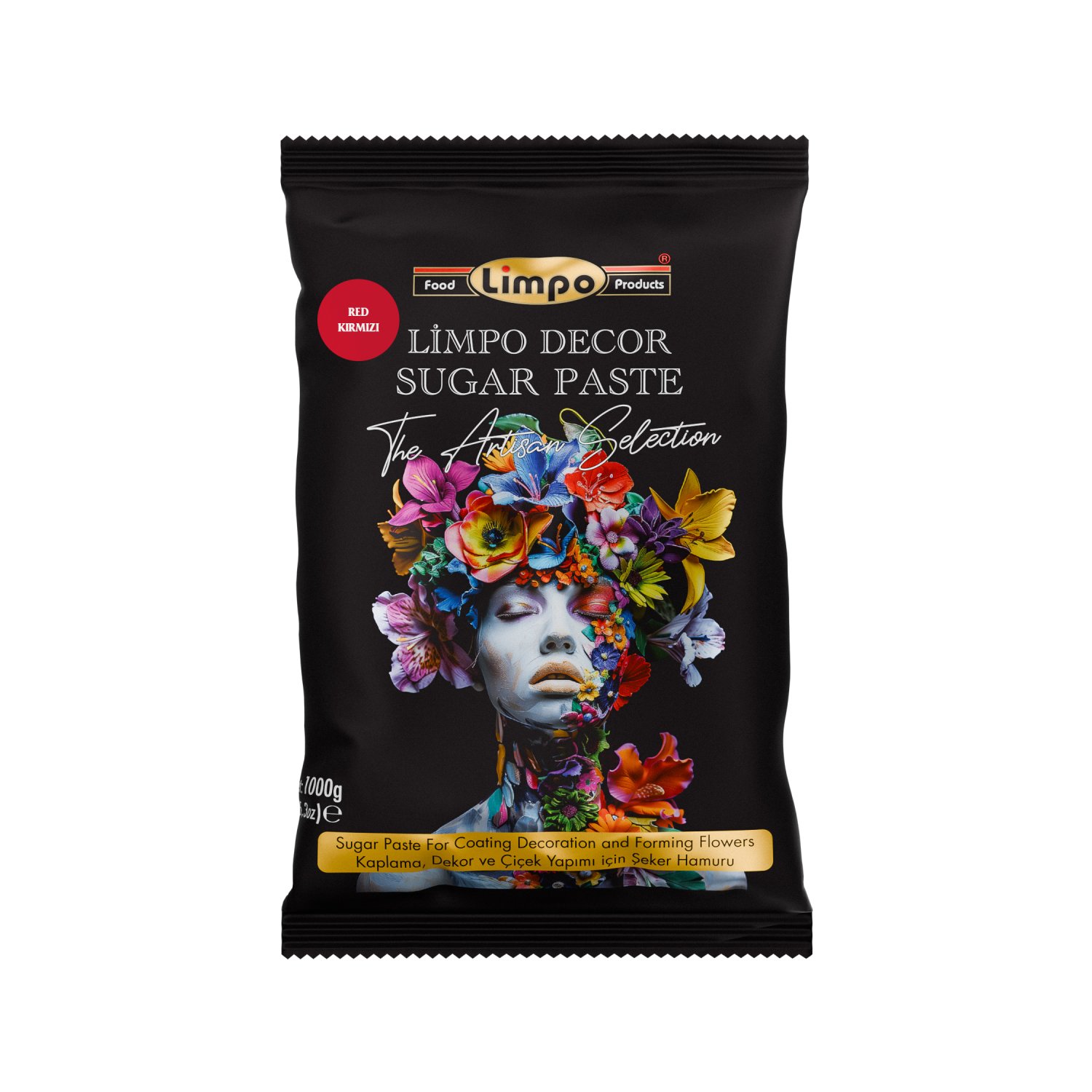 Özmer | LİMPO - Kırmızı Kaplama, Dekor ve Çiçek Yapımı için Şeker Hamuru 1 kg