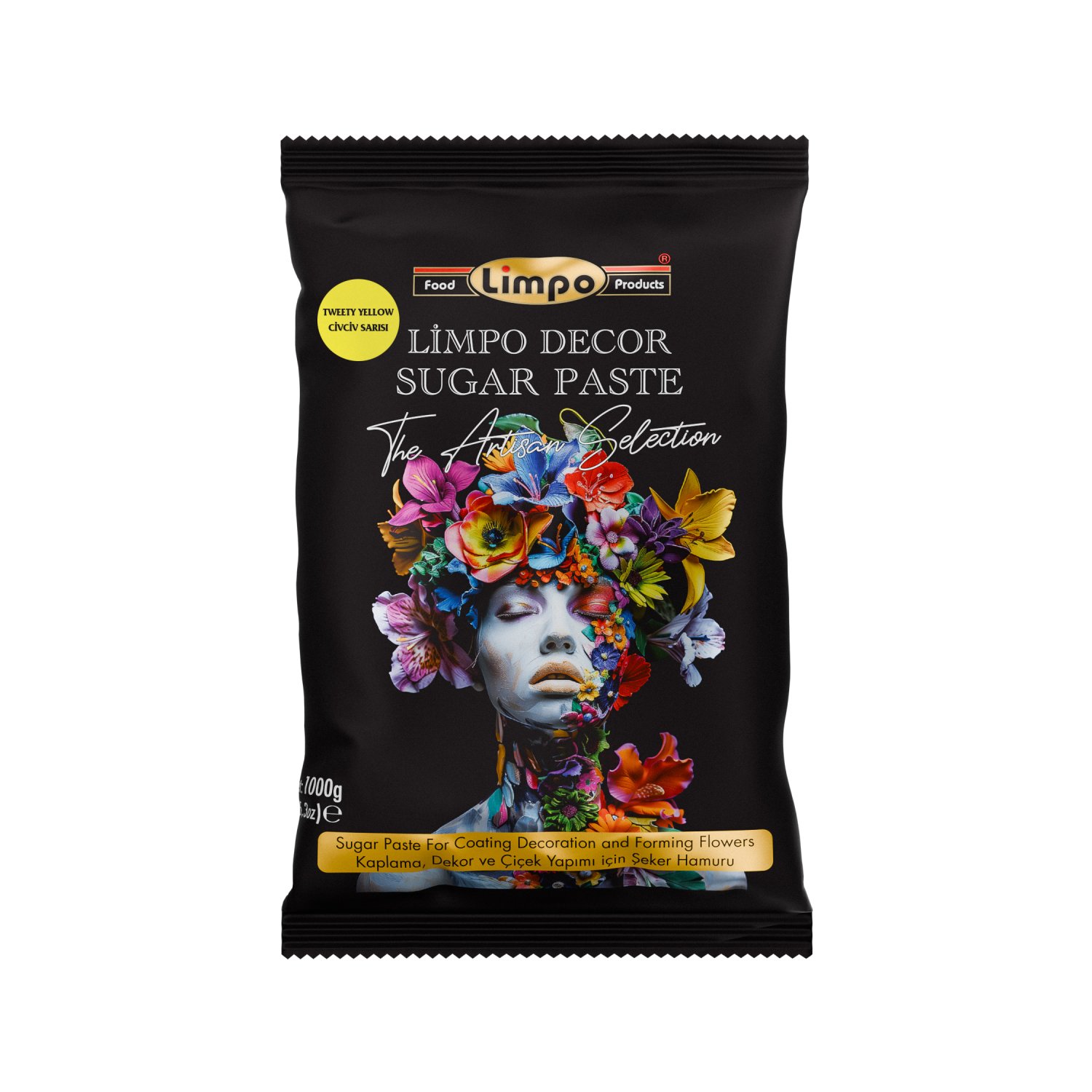 Özmer | LİMPO - Civ Civ Sarısı Kaplama, Dekor ve Çiçek Yapımı için Şeker Hamuru 1 kg