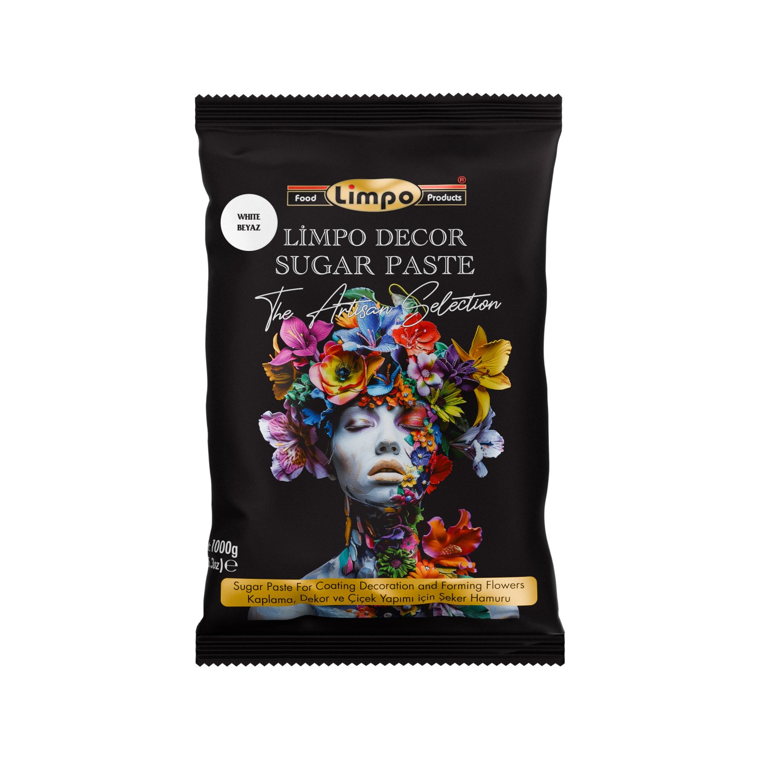 Özmer | LİMPO - Beyaz Kaplama, Dekor ve Çiçek Yapımı için Şeker Hamuru 1 kg