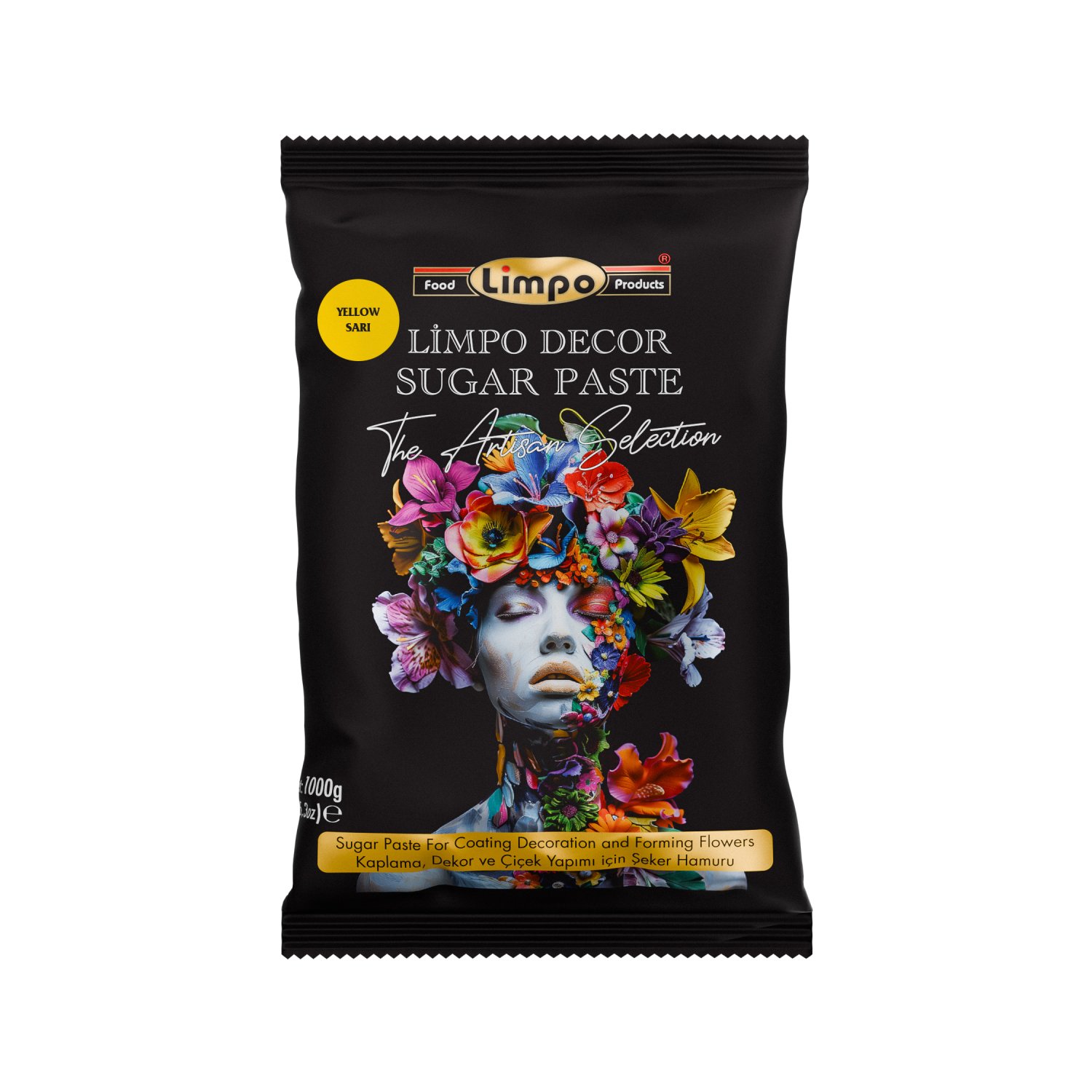 Özmer | LİMPO - Sarı Kaplama, Dekor ve Çiçek Yapımı için Şeker Hamuru 1 kg