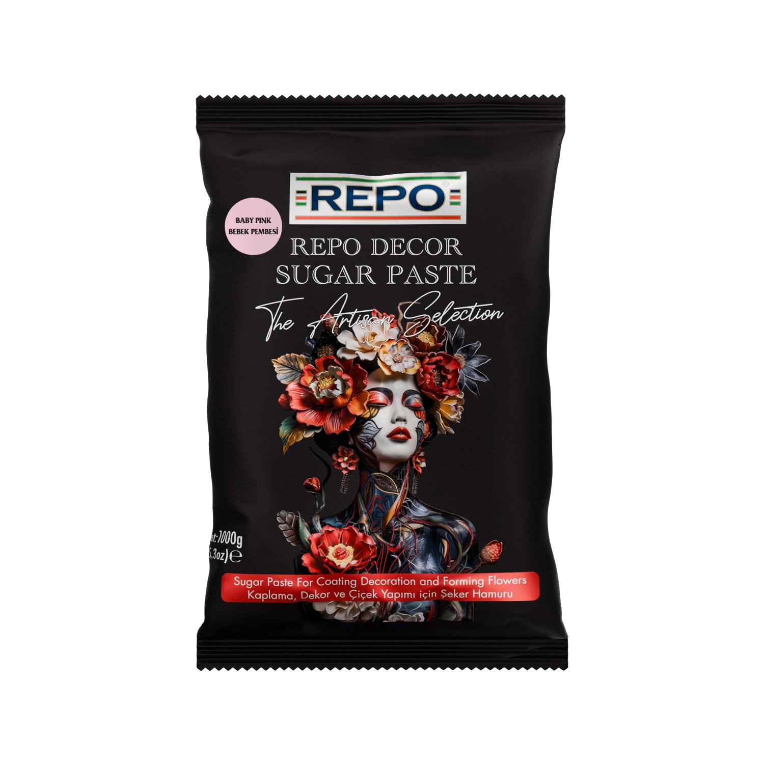 Özmer | REPO - Bebek Pembesi Kaplama, Dekor ve Çiçek Yapımı için Şeker Hamuru 1 kg