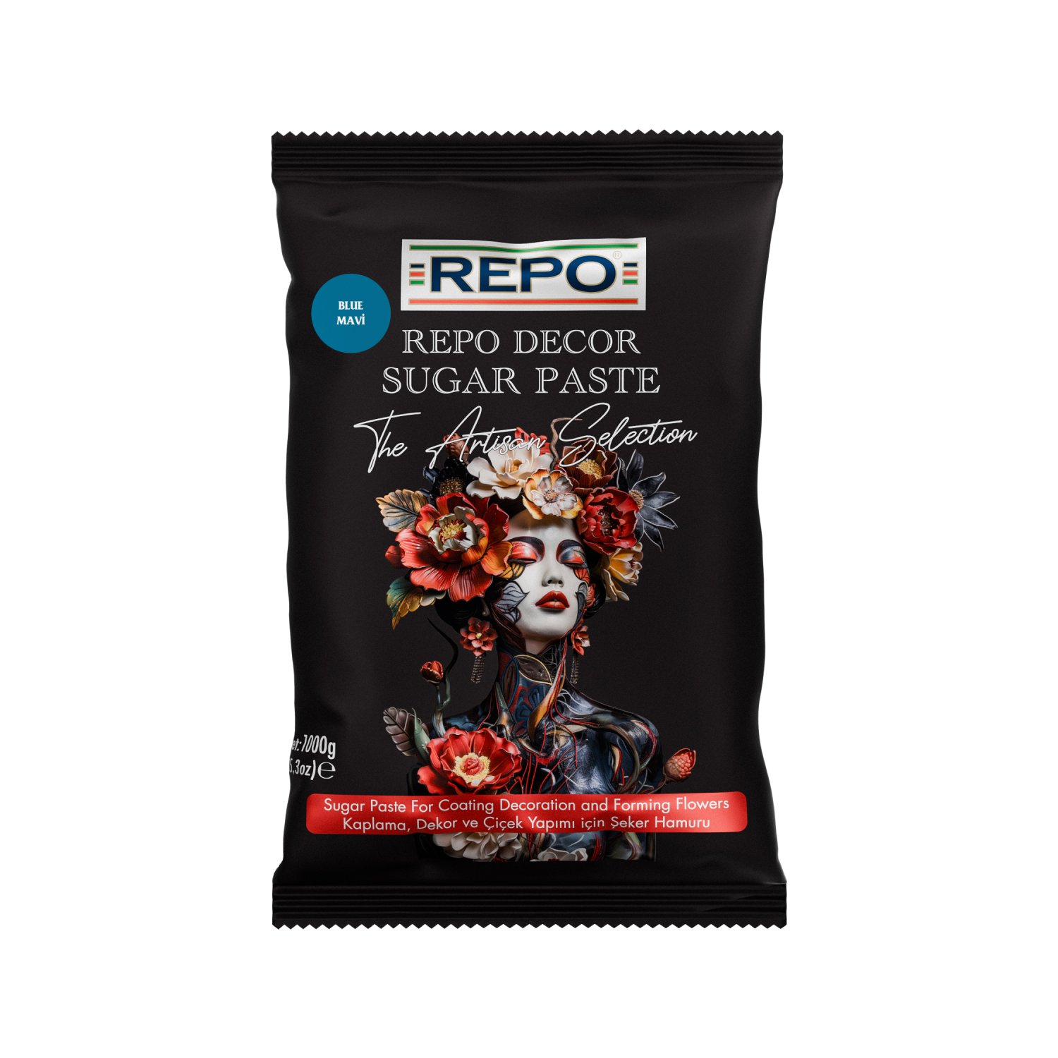 Özmer | REPO - Mavi Kaplama, Dekor ve Çiçek Yapımı için Şeker Hamuru 1kg