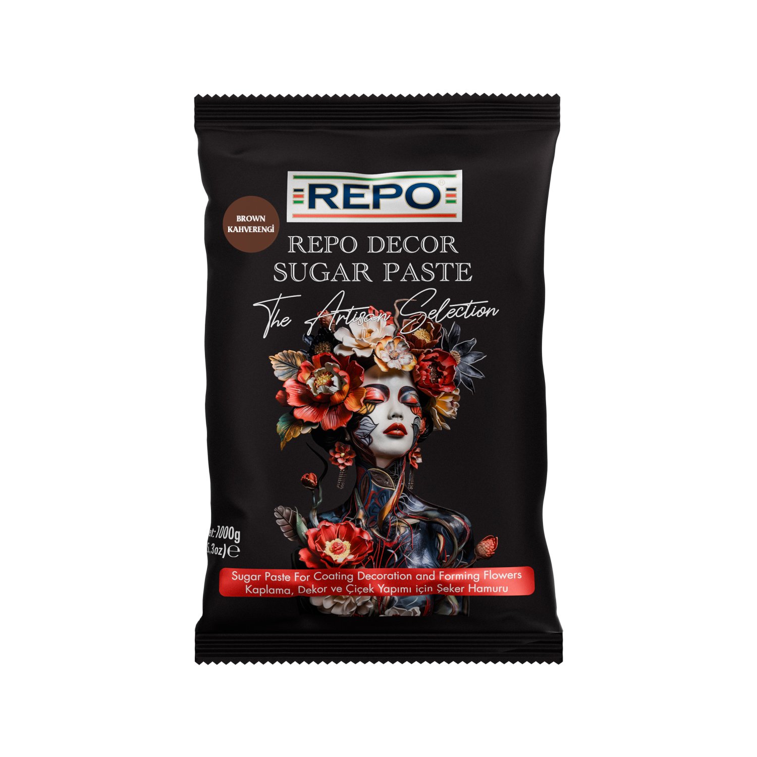 Özmer | REPO - Kahverengi Kaplama, Dekor ve Çiçek Yapımı için Şeker Hamuru 1 kg