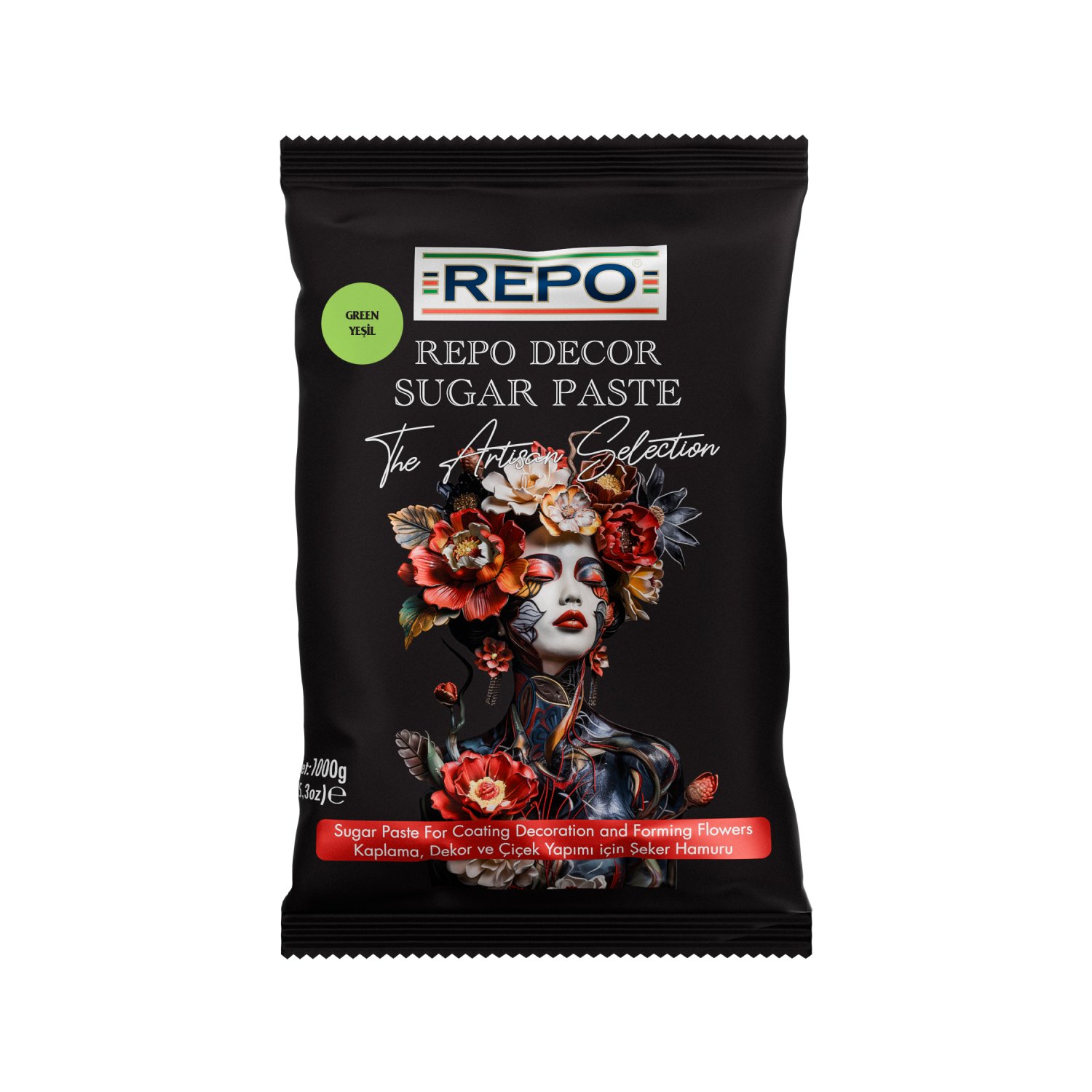 Özmer | REPO - Yeşil Kaplama, Dekor ve Çiçek Yapımı için Şeker Hamuru 1kg