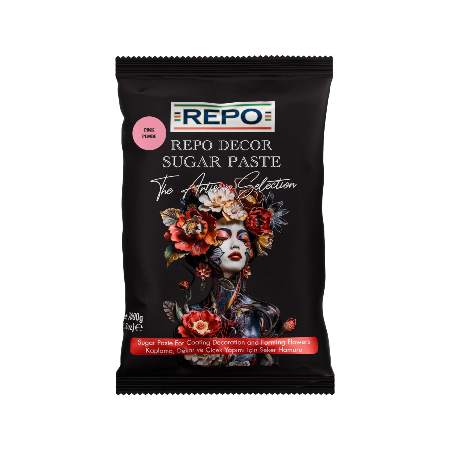 Özmer | REPO - Pembe Kaplama, Dekor ve Çiçek Yapımı için Şeker Hamuru 1kg