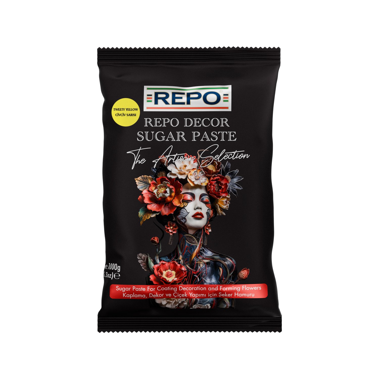 Özmer | REPO - Civciv Sarısı Kaplama, Dekor ve Çiçek Yapımı için Şeker Hamuru 1 kg