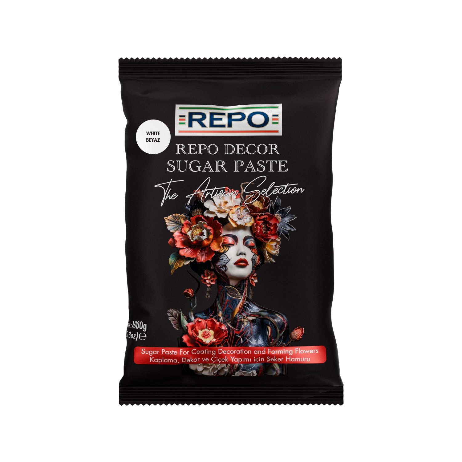 Özmer | REPO - Beyaz Kaplama, Dekor ve Çiçek Yapımı için Şeker Hamuru 1 kg