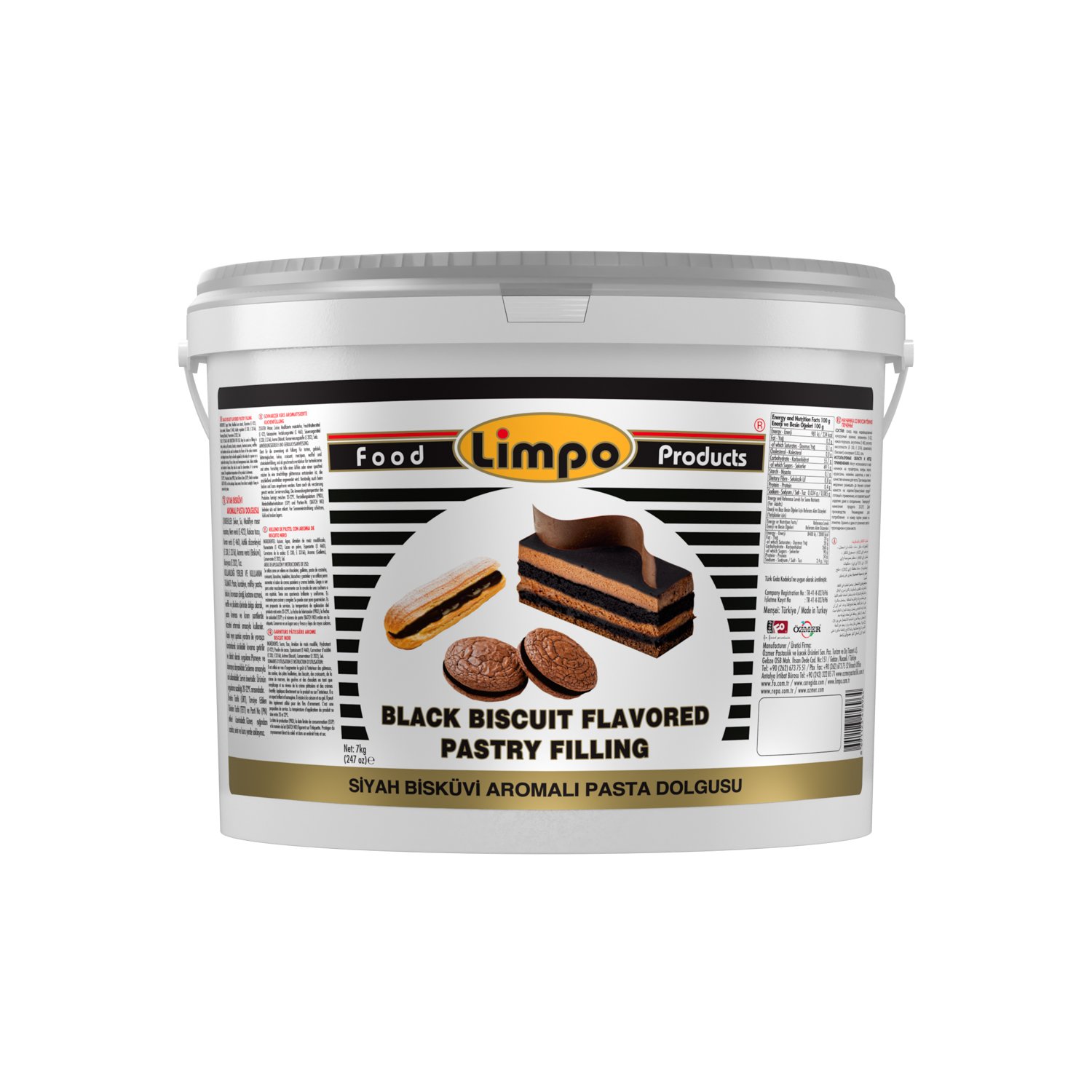 Özmer | LİMPO - Siyah Bisküvi Aromalı Pasta Dolgusu 7 kg